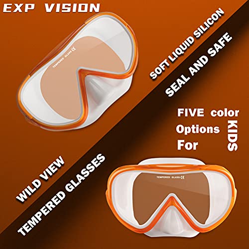 Image of Kids Snorkel Swim Mask, Child Diving Mask Anti-Fog Swim Goggles with Nose Cover for Snorkeling Diving Swimming