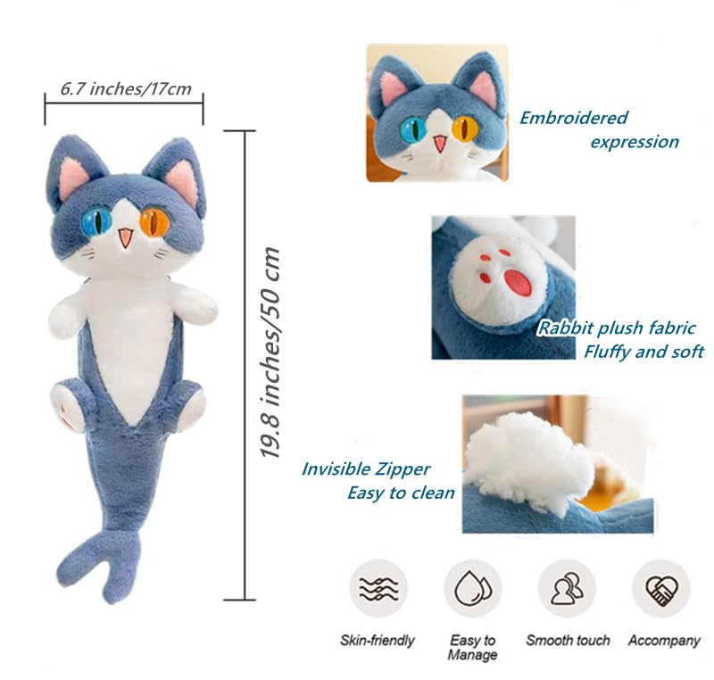 Jouet Peluche Requin-chat - 50 Cm, Doux - Décoration, Cadeau Enfant