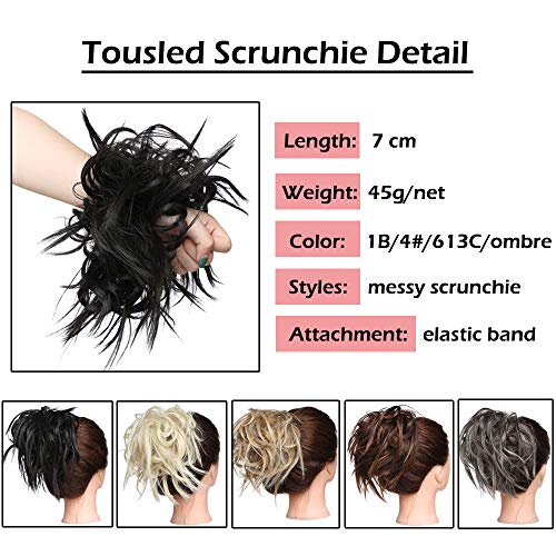MessExtension With Elastic Rubber Band WrT1368-Cans UpPnthetic For ch Blonde)