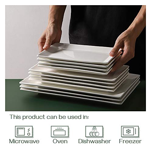 Dowan 8541939551 14 Inch Serving Trays, Serving Platters, Ceramic Serving Platters And Trays, Rectangle Plates, Set Of 3, For Weddings, Parties, Oven thumb #6