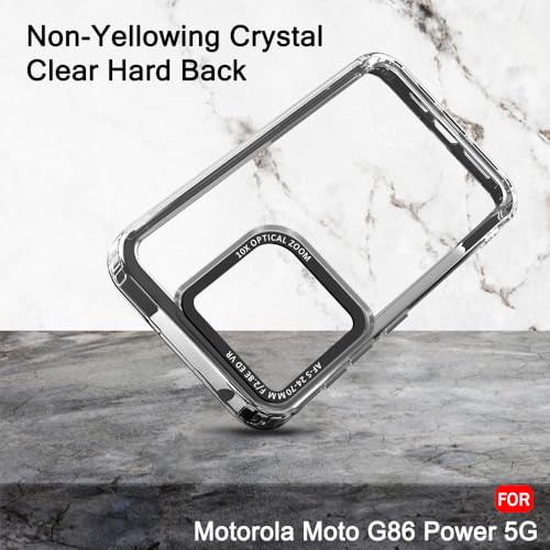 Image of TheGiftKart Hybrid Shockproof Back Cover Case for Motorola Moto G86 Power 5G | Stylish Camera Border | Electroplated Buttons | Crystal Clear Hard Back Cover Case (TPU & PC, Smoked Bumper)