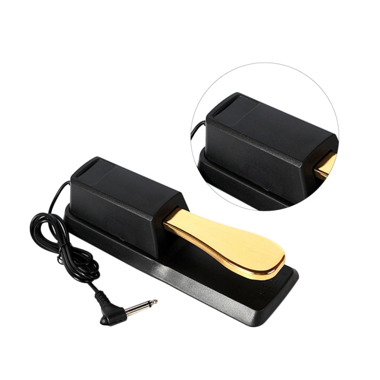 SUPVOX Pedale Sustain in ABS e Metallo per Pianoforte ed Elettronica Suono Morbido e Antiruggine, Pomello Classico Oro, Accessorio per Tastiere Musicali