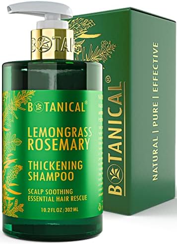 Botanical Hair Growth Lab - Anti-Hair Loss Shampoo - Scalp Soothing - Lemongrass Rosemary - Alopecia Postpartum DHT Blocker - 10.2 Fl Oz (Pack of 1)