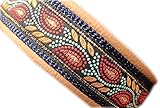 Hundehalsband Leder Zauberranke Klickverschluss Alu mit Gravur Name Halsband