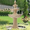 Decomax Italian Outdoor Water Fountains Garden Decor - 48.4''H Fountains and Waterfalls Outside, Large Cascading Indoor Floor-Standing Resin Bubbler Fountain Features W/Pump for Patio, Yard and Home
