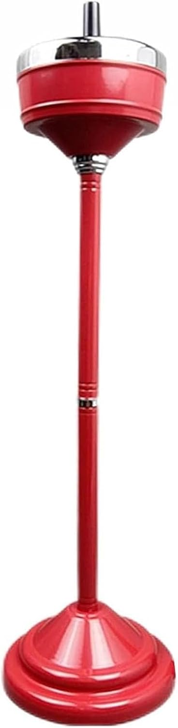 Stainless Steel Standing Ashtra, Adjustable Height Floor Standing Ash Tray, Detachable Design, Patio Use Telescopic Cigarette and Cigar Ash Holder for Indoor/Outdoor(Red)