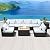 Dineli Patio Furniture Sectional Sofa with Gas Fire Pit Table Outdoor Patio Furniture Sets Propane Fire Pit (Pure White-Rectangular Table)
