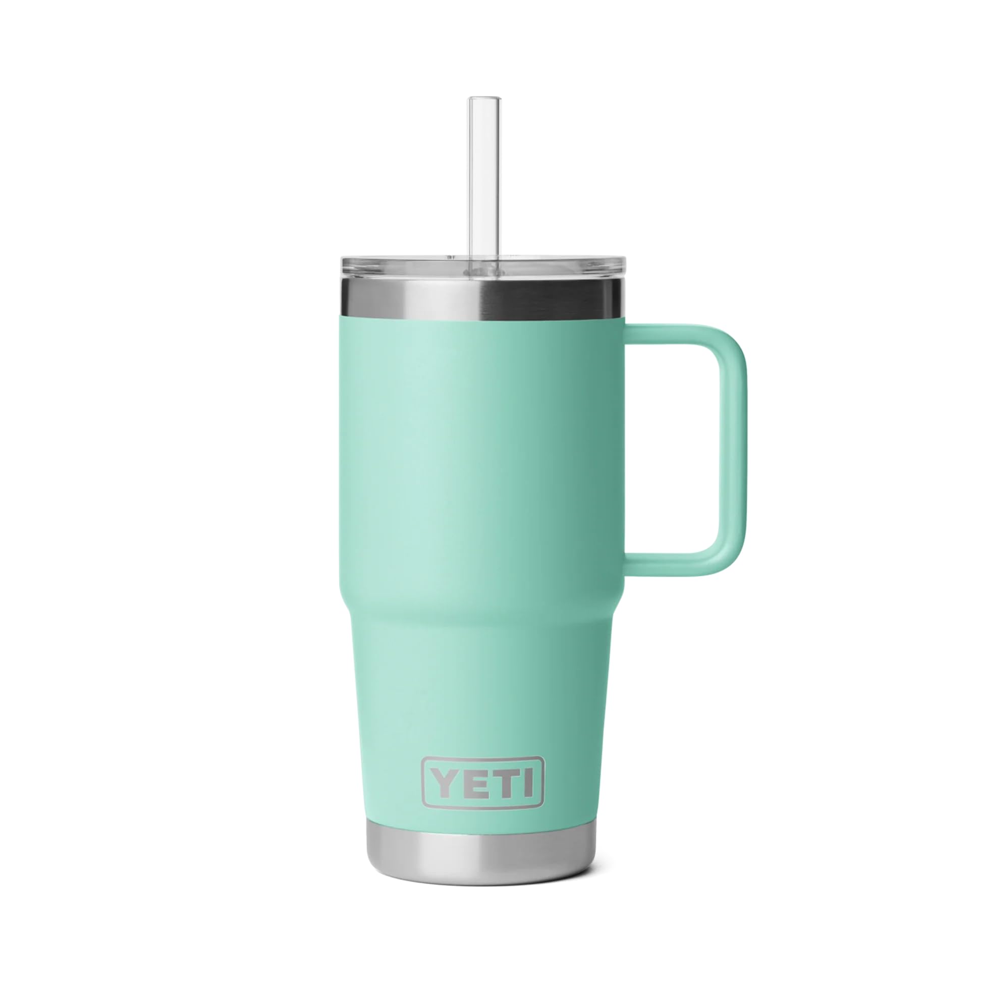 YETI Rambler Tasse à paille, en acier inoxydable avec couvercle hermétique et robuste, écume de mer, 739 ml