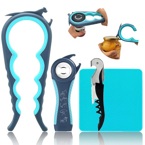 Otstar 6-in-1 Jar Opener & Bottle Opener Set for Weak