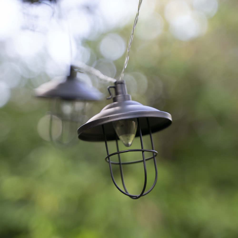 Xanlite - GRL5INDUS – Solar-Lichterkette – 5 m – IP44 – 10 Kugeln – aus Metall – Farbe: Schwarz