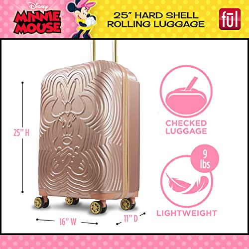 Ful Disney Minnie Mouse 25 Inch Rolling Luggage, Molded Hardshell Suitcase With Wheels, Rose Gold (Fcfl0105-661) #TOP1