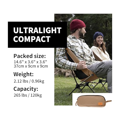 Image of Naturehike YL08 Ultralight Camping Chair, 2.38 LBS Portable Backpacking Chair with Anti-Sinking Feet, Lightweight Compact Folding Hiking Camp Chair