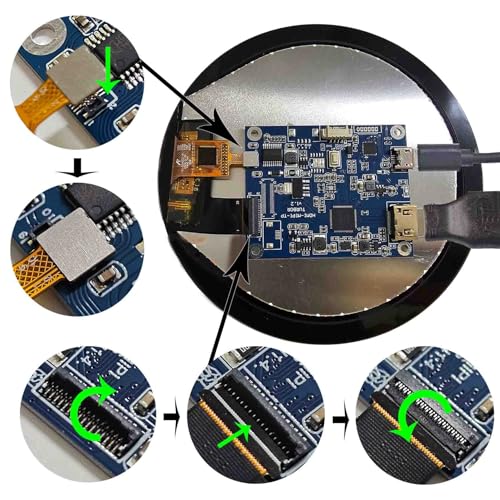Image of 3.4 inch 800x800 IPS MIPI 330nit Round LCD Touch Screen | and 39 pins H /D Controller Board