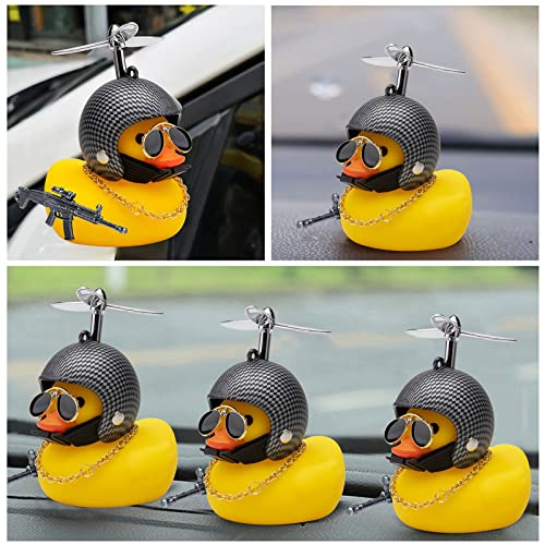 Image of wonuu Rubber Duck Car Ornaments, Squeeze Duck Dashboard Decorations Bicycle Decor for Cycling Motorcycle & Bicycle Accessories Decorations (Black and White Grid)