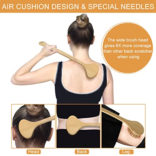 Sihaso Bamboo Oversize Curved Back Scratcher - Large 104 Wooden Points Provide Instant Itch Relief, Curved Handle & Air Cushion, Extendable Back Massage For Men Women Adults #TOP6