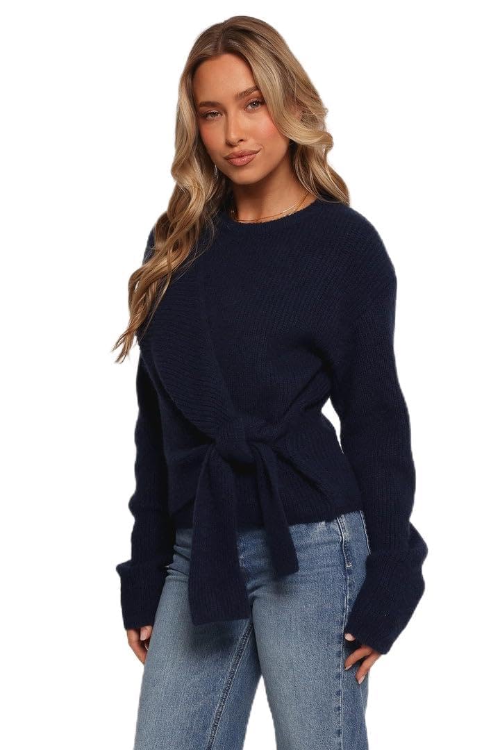 petal & pup Women's Ettie Wrap Side Tie Knit Sweater-picture-14