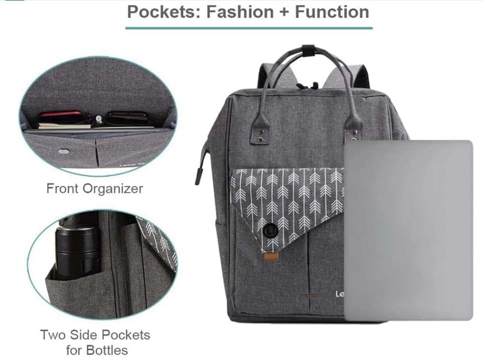 Laptop Backpack Women, 15.6 Inch Business Travel Backpack for Women, Water Resistant Computer Backpack Anti Theft Backpack for Work/School/College, Dark Grey - Image 6