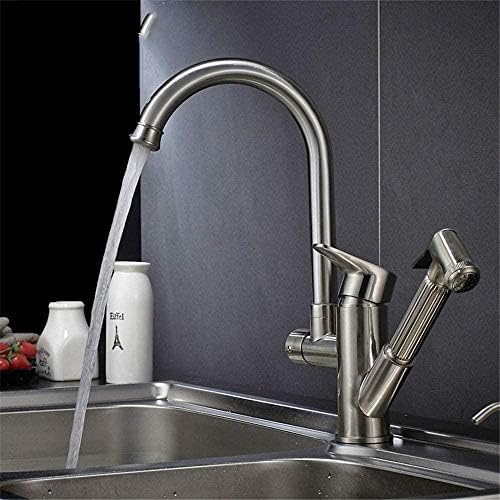 Mitigeur d'évier rotatif avec douchette extractible et effet cascade pour cuisine