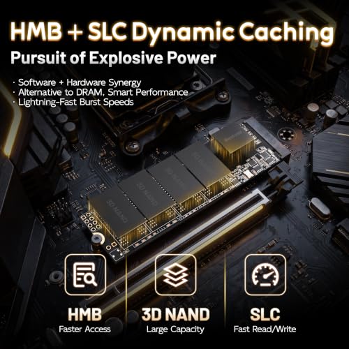 Image of Bestoss M.2 2280 NVMe SSD 512GB PCIe 4.0, Up to 7350MB /s, SLC Cache & HMB