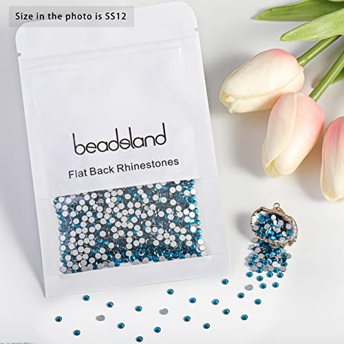 Image of Beadsland Flat Back Crystal Rhinestones,Indicolite, SS12, 1440pcs