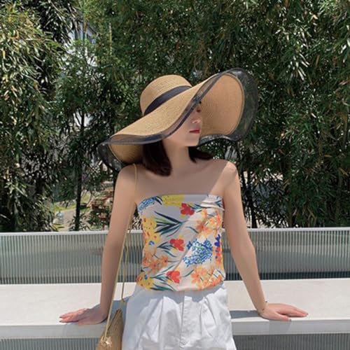 Sombrero de paja panamá ala ancha para hombre y mujer miniatura 2