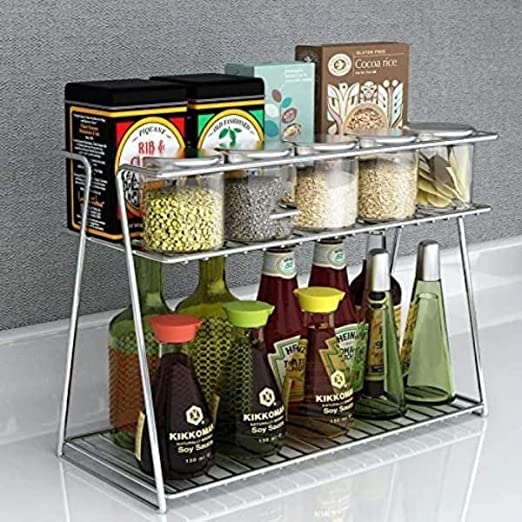 zebzo Stainless Steel Kitchen Rack Stand Container Organizer Storage