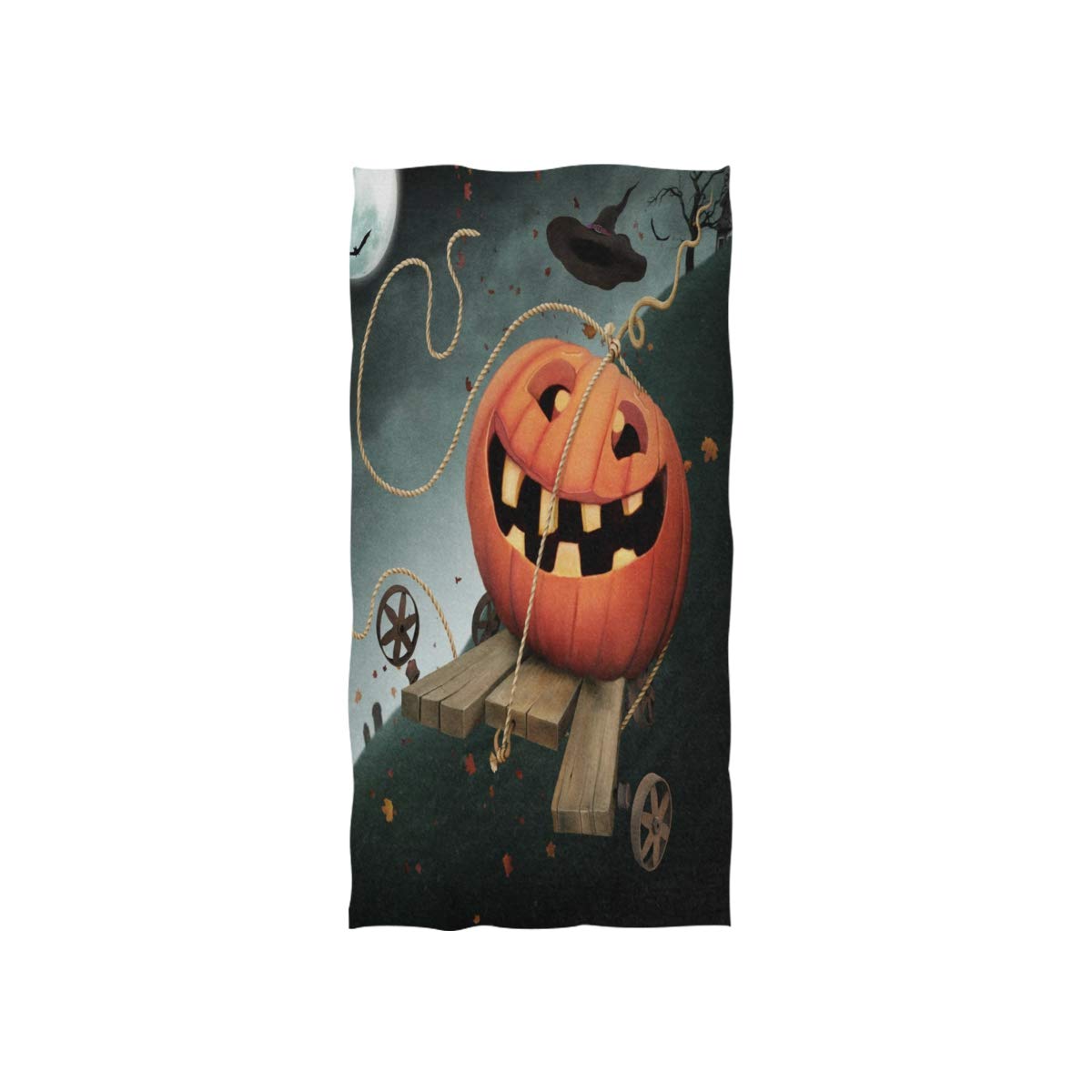 HUYGD Funny Pumpkin Autumn Halloween Soft Bath Hotel Spa Hand Gym Sport Towel 76 x 38 cm(30 x 15 Inches)