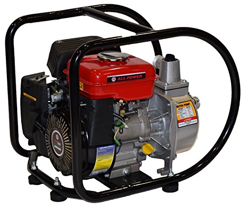 All Power America WP150 Gas Powered Semi-Trash Water Pump, 1.5 inch, Black/Red