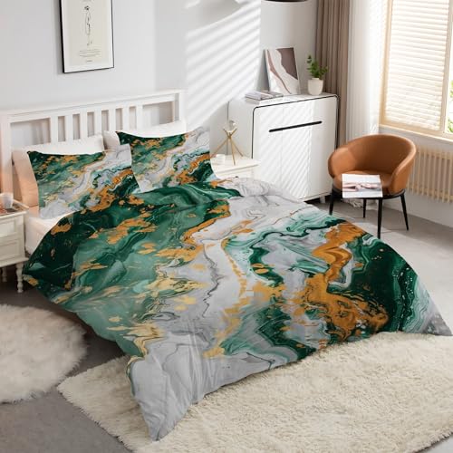 YZQGLHP Funda Nórdica para Cama de 105 cm Funda de Microfibra para Edredón de 180x220 cm con 2 Fundas de Almohada de 50x75 cm Estampado de LíQuido con Cremallera para Camas de Niños