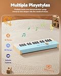 Clavier de piano pour enfants, 32 Clés Piano numérique pour les enfants, Instrument d'éducation musicale pour les débutants, Mini Clavier en bois pour tout-petit, bleu clair