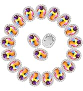 Dropower Sew on Rhinestones 30Pcs Oval Flatback Crystal Rhinestone Buttons with Diamond Metal Set...