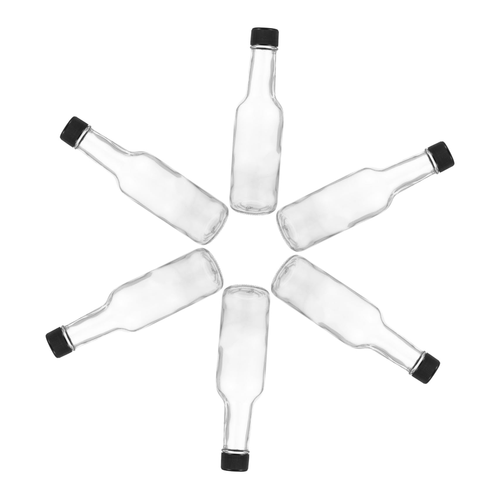 Gatuida Botellas de Salsa de Vidrio 150ml Tapa, Juego de 6, para Cocina
