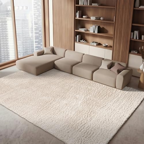 Tapete decorativo SAFAVIEH August Shag 9' x 12' Beige miniatura 1