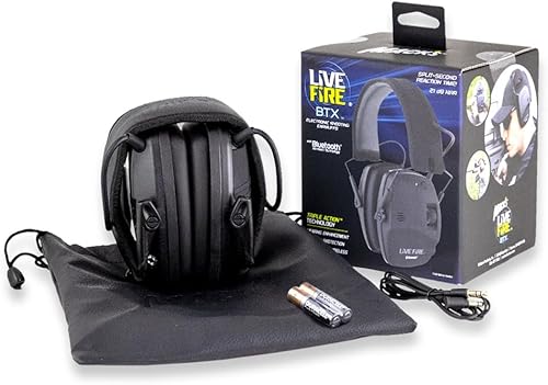 Miniatura 7 de Mack's Live Fire BTX - Orejeras electrónicas con tecnología inalámbrica Bluetooth para caza, táctica, objetivo, skeet y tiro de trampa