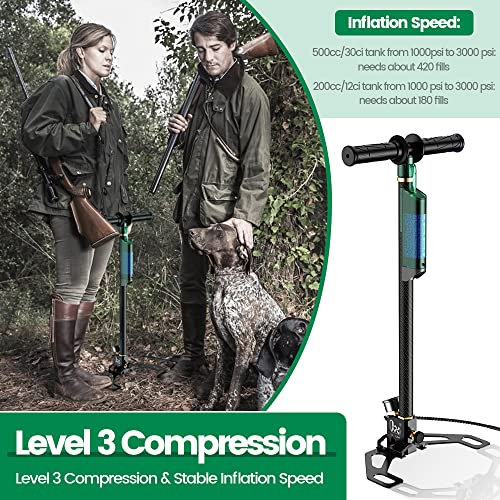 Gx Pump M6 3 Stage High Pressure Pcp Hand Pump, External Moisture- Oil Filter, 30Mpa/4500Psi Pcp Air Rifle Filling Stirrup Pump,Stainless Steel Body For Paintball,Scuba Diving #TOP2