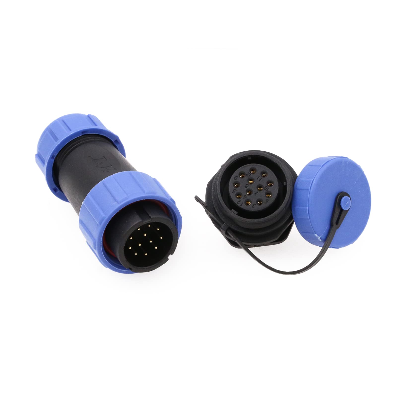 ZBLZGP SP21 12 Pin Industrial Electrical Cable Wire Connector,Panel Mount 21mm Waterproof Circular Electrical Wire Connector,Cable Plug Socket High Voltage Bulkhead Heavy Connector - Image 4