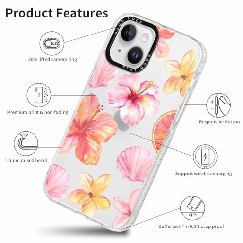 Coque iPhone 14 Plus fleurs lot de 2 cadeau pour fille