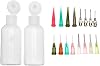 Jagua Henna Temporary Tattoo Kit Applicator Bottle with 16 Tip Needles for Henna Tattoo Cone Tattoo Bottle Kit - 2 Pieces and 16 Tips