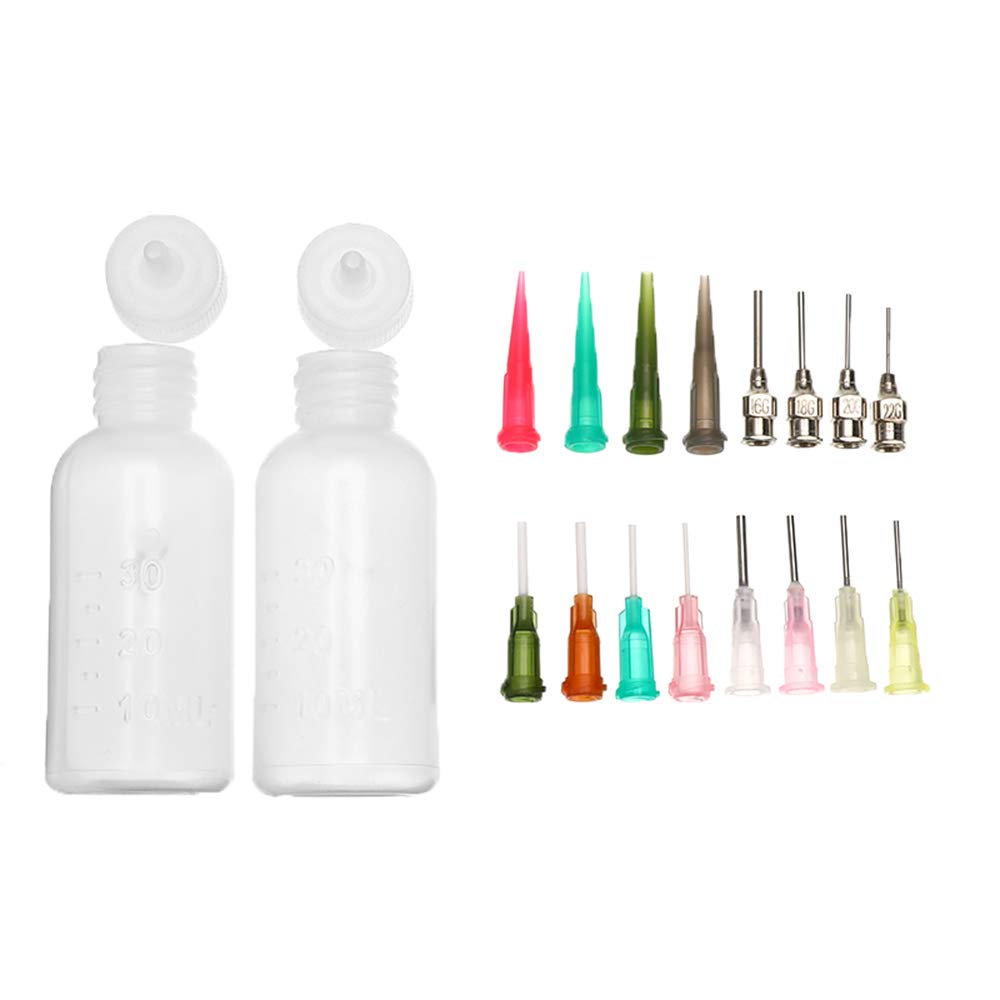 2Pcs Jagua Henna Temporary Tattoo Kit Applicator Bottles with 16 Tips Needles
