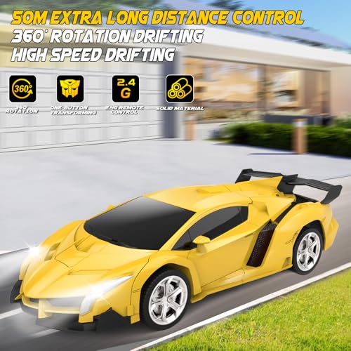 Britik Spielzeug für 3-8 Jahre Mädchen Junge: Transformator Ferngesteuertes Auto Spielzeug für Kinder Geschenk für Mädchen Junge 3 4 5 6 7 8 9 10 Jahre RC Auto Roboter 360°Drehung 2,4Ghz Fernbedienung