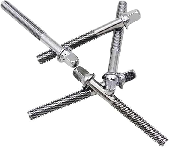 Drum Set Hardware 12-Pack Stainless Steel Drum Tight Screw Tension Rods for Percussion Instrument Parts (M5 x15mm)