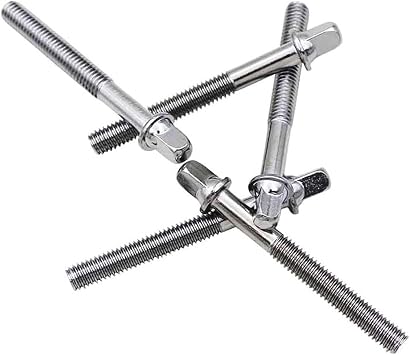 Drum Set Hardware 12-Pack Stainless Steel Drum Tight Screw Tension Rods for Percussion Instrument Parts (M5 x15mm)