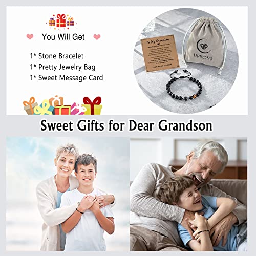 Upromi Grandson Bracelet Grandson Gifts From Grandma Grandparents, Birthday Christmas Confirmation Graduation Gifts For Grandson Teenage Teen Boys Gifts Valentine's Day Back To School Gifts #TOP5