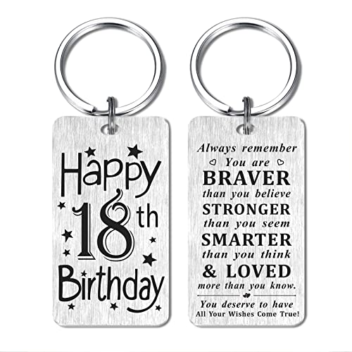 Hyhydhp 18Th Birthday Gifts For Girls Boys, Happy 18 Year Old Birthday Keychain Gift, 18 Yr Presents Bday Ideas #TOP4