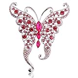  Strass Schmetterling Form Brosche Nadel Anstecker Brooch Geschenk Schmuck - Rot