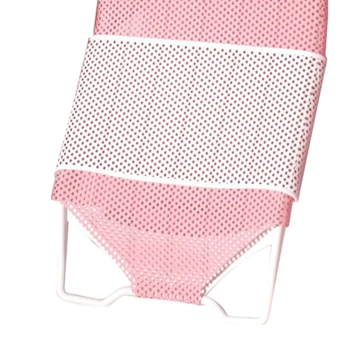Image of Baby Bath Seat Support, Non Slip Mesh Cushion Portable Bath Tub Seat Net for Newborns to Toddlers Pink PP Material with Pillow and Slip Pad