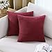MIULEE Czerwone wino sztruksowa poszewka na poduszkę tkanina granulat poszewka na poduszkę kwadratowa solidna dom na sofę krzesło kanapę sypialnia dekoracyjne poszewki na poduszki 20 x 20 cali 50 x 50 cm 2 sztuki