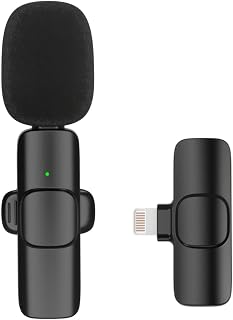 Microfone Lapela Sem Fio USB Lightning Wireless Redução De Ruído Plug And Play Compatível Com Iphone e Ipad | Ideal Para Conferência Show Ao Vivo Aulas Online | GUDZ