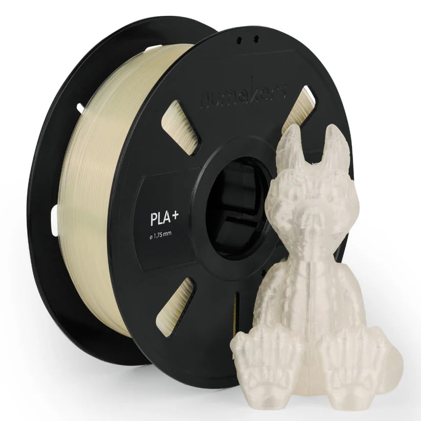 Image of NUMAKERS PLA+ 3D Printer Filament, 1.75mm, Dimensional Accuracy + /- 0.03 mm, 1 kg Spool (2.2 lbs), Compatible with Most FDM Printers (Transparent)