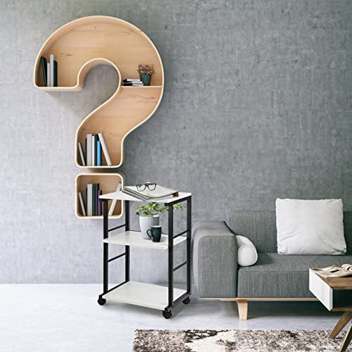 Yierya Upgrade Printer Stand, Computer Tower Stand, 3-Tier Printer Cart Under Desk With Storage, Machine Cart With Wheels And Adjustable Table Top, Heavy Duty Storage Rack For Office And Home(Cream) #TOP4